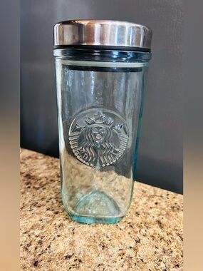 Starbucks 16 OZ RECYCLED GLASS Cold Cup Tumbler Made in Spain RARE